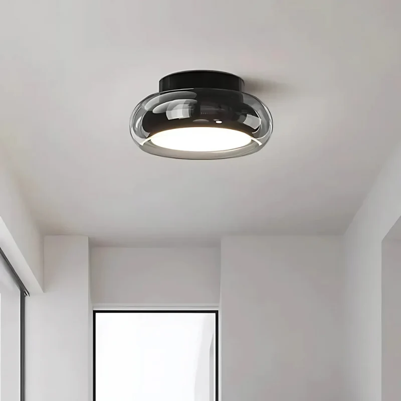 Plafondlamp Glas LED 24W Amber Woonkamer Hal Retro Design Compact Modern | Sansoti