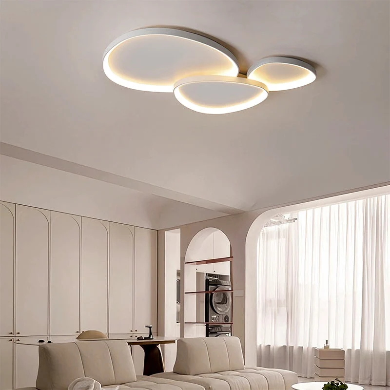 LED plafondlamp ovaal dimbaar metaal zwart wit slaapkamer hal woonkamer moderne plafondverlichting Scandinavisch design opbouwlamp | Sansoti