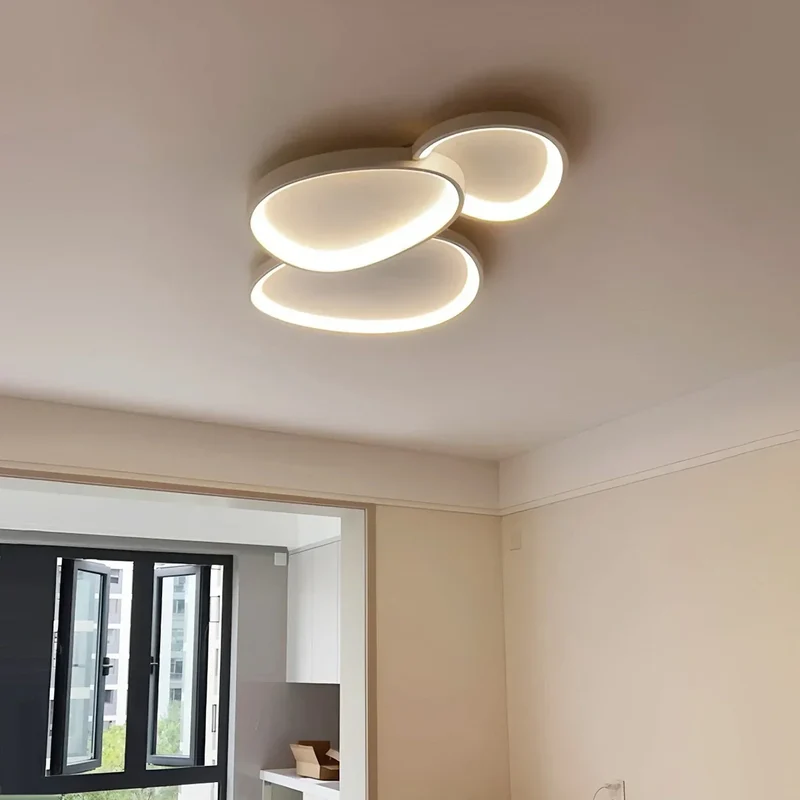 LED plafondlamp ovaal dimbaar metaal zwart wit slaapkamer hal woonkamer moderne plafondverlichting Scandinavisch design opbouwlamp | Sansoti