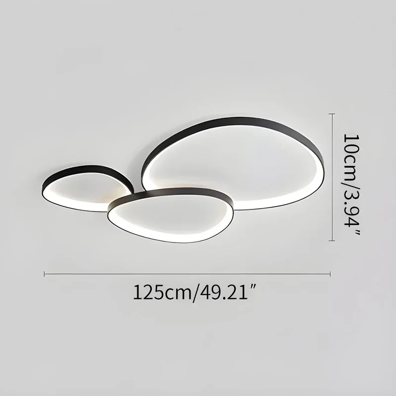 LED plafondlamp ovaal dimbaar metaal zwart wit slaapkamer hal woonkamer moderne plafondverlichting Scandinavisch design opbouwlamp | Sansoti