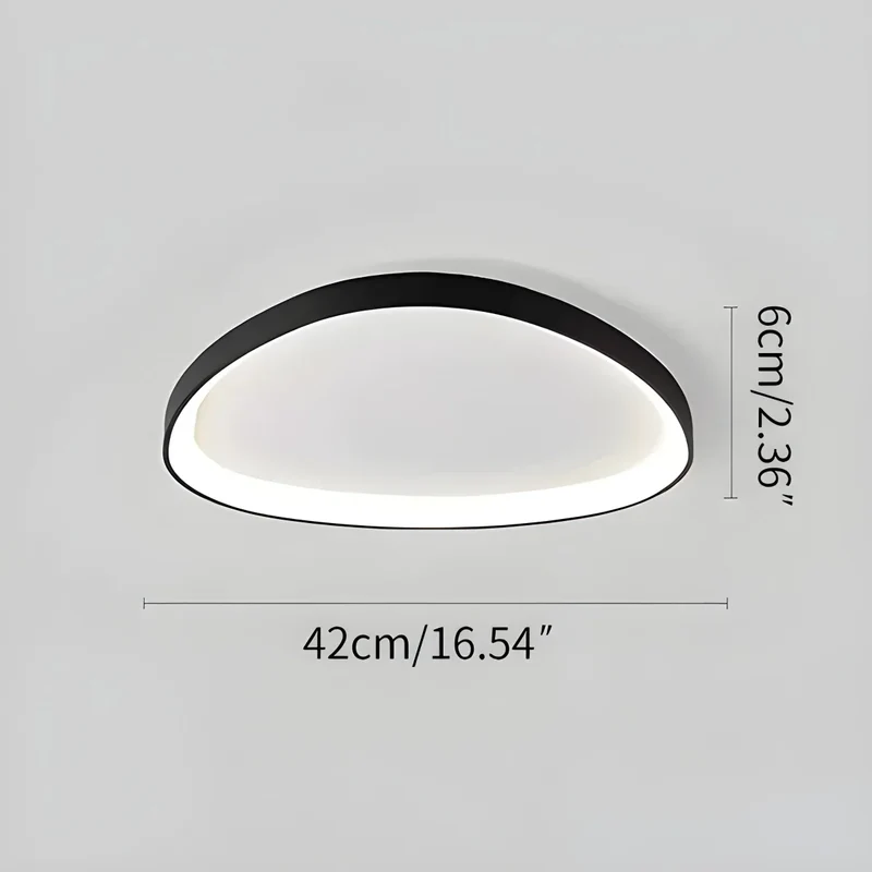 LED plafondlamp ovaal dimbaar metaal zwart wit slaapkamer hal woonkamer moderne plafondverlichting Scandinavisch design opbouwlamp | Sansoti