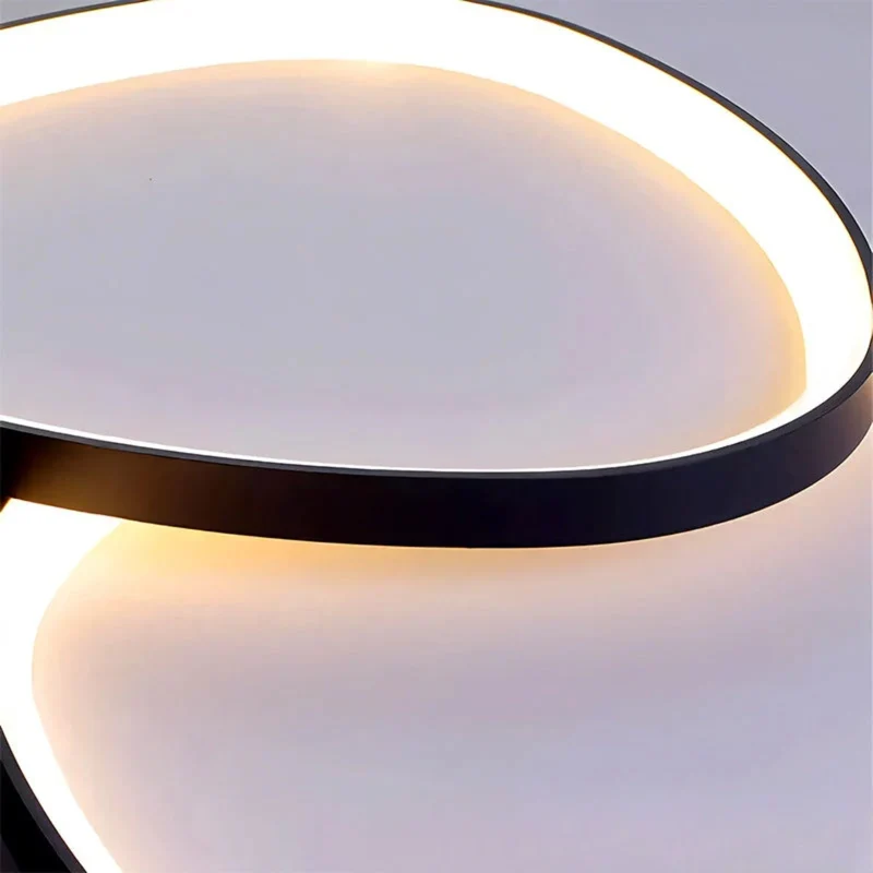 LED plafondlamp ovaal dimbaar metaal zwart wit slaapkamer hal woonkamer moderne plafondverlichting Scandinavisch design opbouwlamp | Sansoti