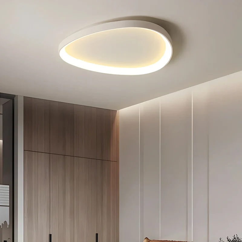 LED plafondlamp ovaal dimbaar metaal zwart wit slaapkamer hal woonkamer moderne plafondverlichting Scandinavisch design opbouwlamp | Sansoti