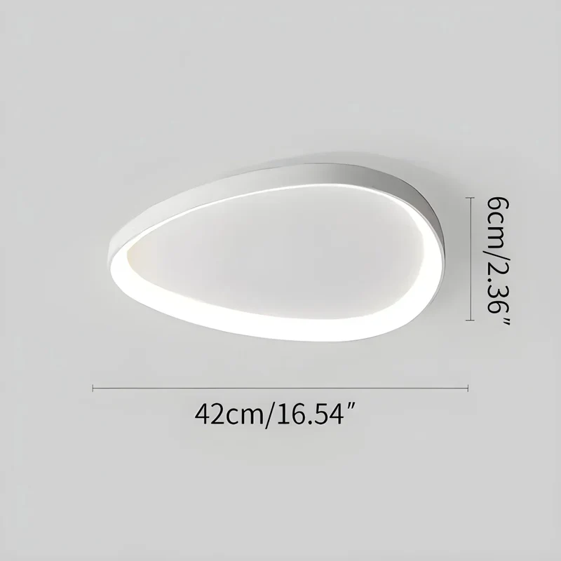 LED plafondlamp ovaal dimbaar metaal zwart wit slaapkamer hal woonkamer moderne plafondverlichting Scandinavisch design opbouwlamp | Sansoti