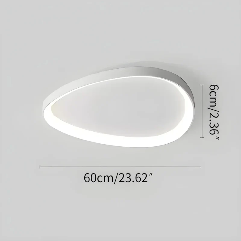 LED plafondlamp ovaal dimbaar metaal zwart wit slaapkamer hal woonkamer moderne plafondverlichting Scandinavisch design opbouwlamp | Sansoti