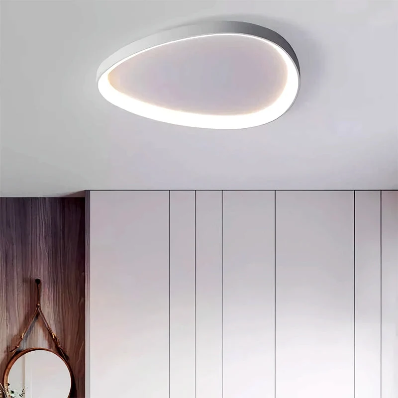 LED plafondlamp ovaal dimbaar metaal zwart wit slaapkamer hal woonkamer moderne plafondverlichting Scandinavisch design opbouwlamp | Sansoti