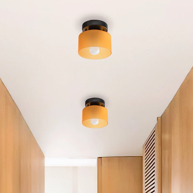 Plafondlamp Glas Retro E27/E26 Amber Keuken Hal Woonkamer Rond Design Sfeerverlichting Vintage Stijl | Sansoti