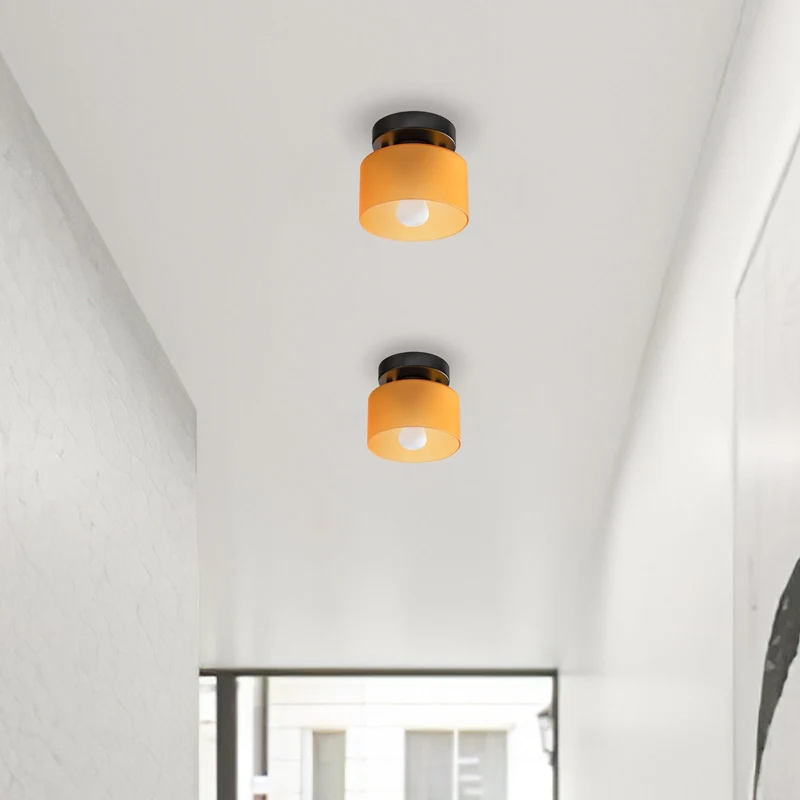 Plafondlamp Glas Retro E27/E26 Amber Keuken Hal Woonkamer Rond Design Sfeerverlichting Vintage Stijl | Sansoti