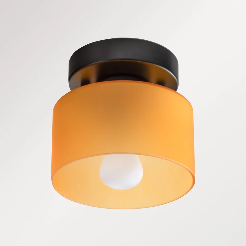 Plafondlamp Glas Retro E27/E26 Amber Keuken Hal Woonkamer Rond Design Sfeerverlichting Vintage Stijl | Sansoti
