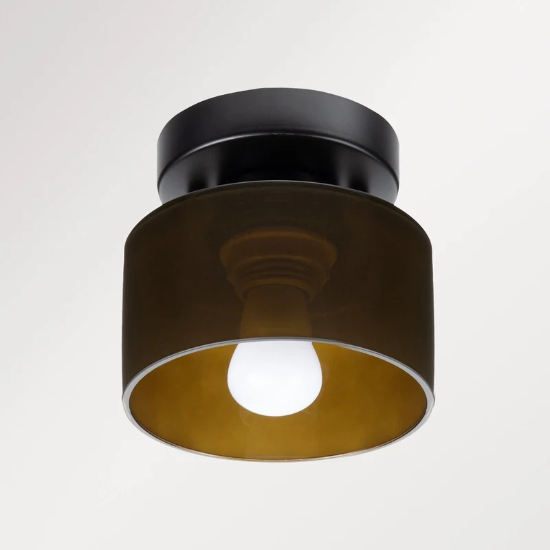 Plafondlamp Glas Retro E27/E26 Amber Keuken Hal Woonkamer Rond Design Sfeerverlichting Vintage Stijl | Sansoti