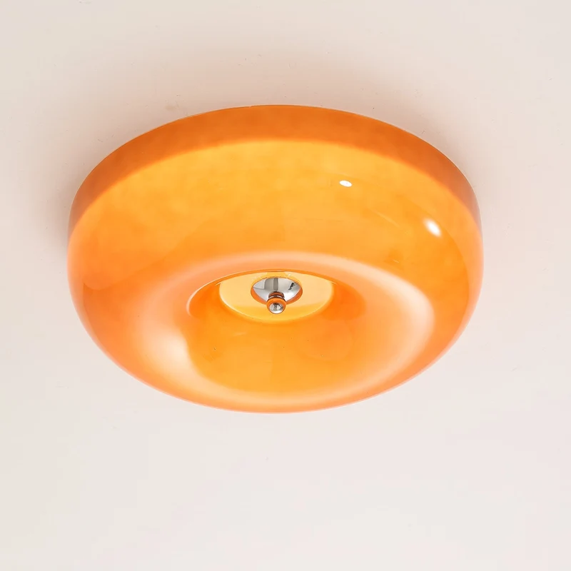 Plafondlamp Glas LED Metaal Wit Woonkamer Slaapkamer Hal Ronde Glazen Plafonnière Moderne Ceiling Light | Sansoti