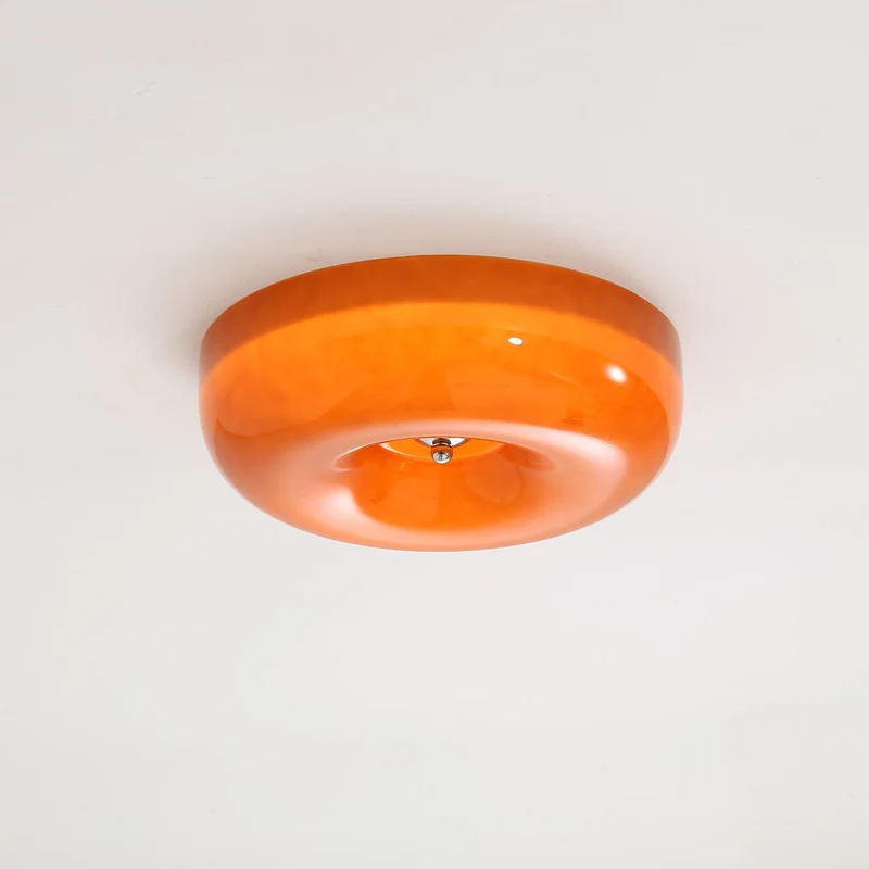Plafondlamp Glas LED Metaal Wit Woonkamer Slaapkamer Hal Ronde Glazen Plafonnière Moderne Ceiling Light | Sansoti
