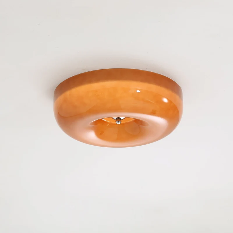 Plafondlamp Glas LED Metaal Wit Woonkamer Slaapkamer Hal Ronde Glazen Plafonnière Moderne Ceiling Light | Sansoti