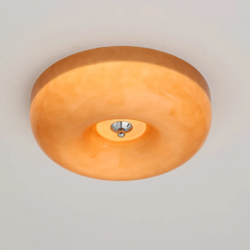 Plafondlamp Glas LED Metaal Wit Woonkamer Slaapkamer Hal Ronde Glazen Plafonnière Moderne Ceiling Light | Sansoti