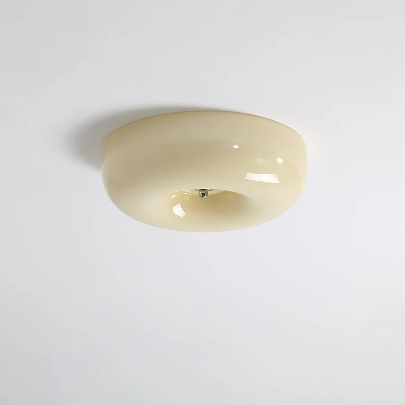 Plafondlamp Glas LED Metaal Wit Woonkamer Slaapkamer Hal Ronde Glazen Plafonnière Moderne Ceiling Light | Sansoti