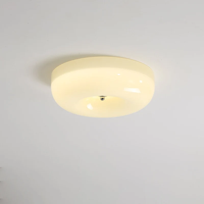 Plafondlamp Glas LED Metaal Wit Woonkamer Slaapkamer Hal Ronde Glazen Plafonnière Moderne Ceiling Light | Sansoti
