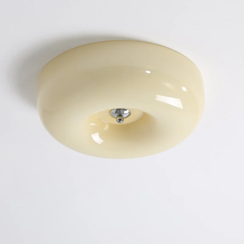 Plafondlamp Glas LED Metaal Wit Woonkamer Slaapkamer Hal Ronde Glazen Plafonnière Moderne Ceiling Light | Sansoti