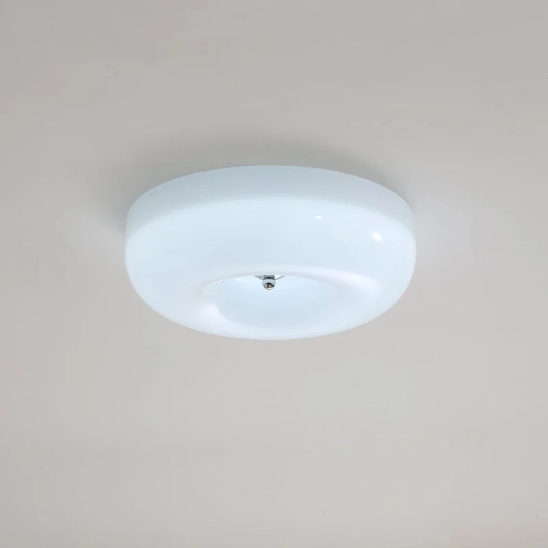 Plafondlamp Glas LED Metaal Wit Woonkamer Slaapkamer Hal Ronde Glazen Plafonnière Moderne Ceiling Light | Sansoti