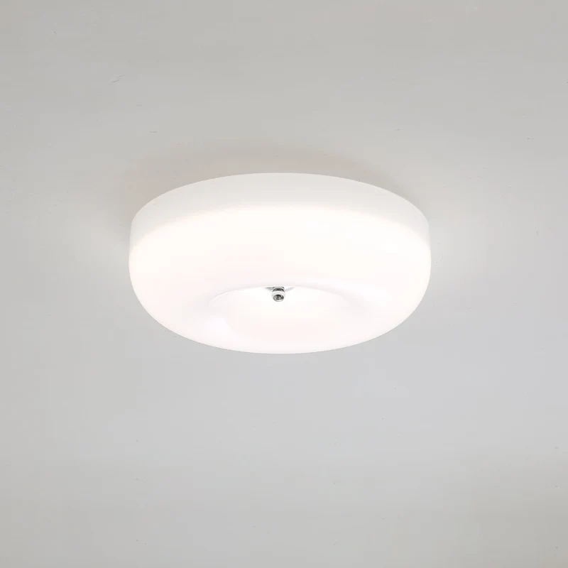 Plafondlamp Glas LED Metaal Wit Woonkamer Slaapkamer Hal Ronde Glazen Plafonnière Moderne Ceiling Light | Sansoti