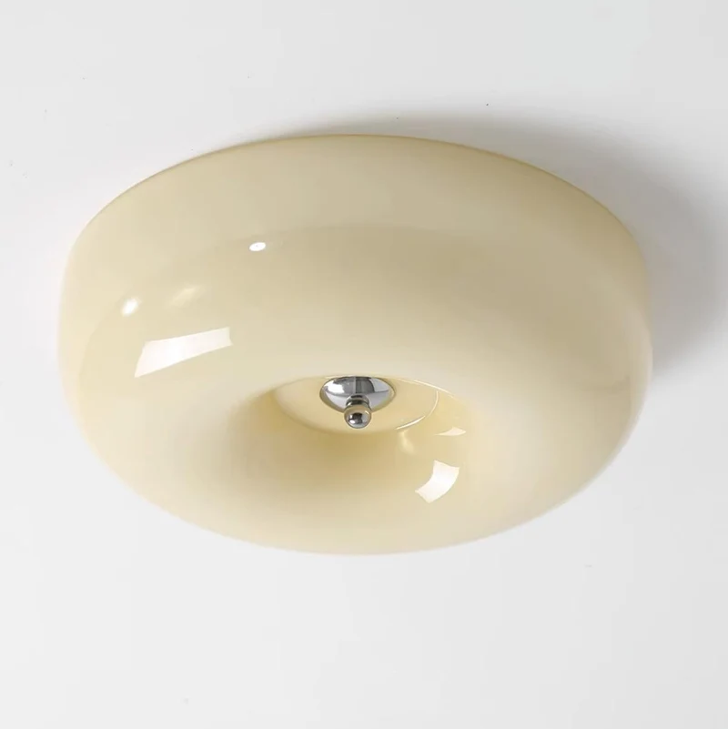Plafondlamp Glas LED Metaal Wit Woonkamer Slaapkamer Hal Ronde Glazen Plafonnière Moderne Ceiling Light | Sansoti
