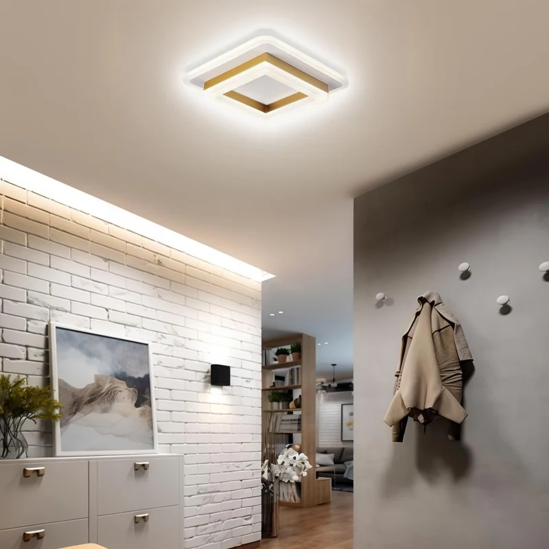Vierkante LED Plafondlamp 1920 Lumen Zwart Wit Slaapkamer Hal Woonkamer Moderne Plafonnière Geometrisch Design Verlichting Binnen | Sansoti