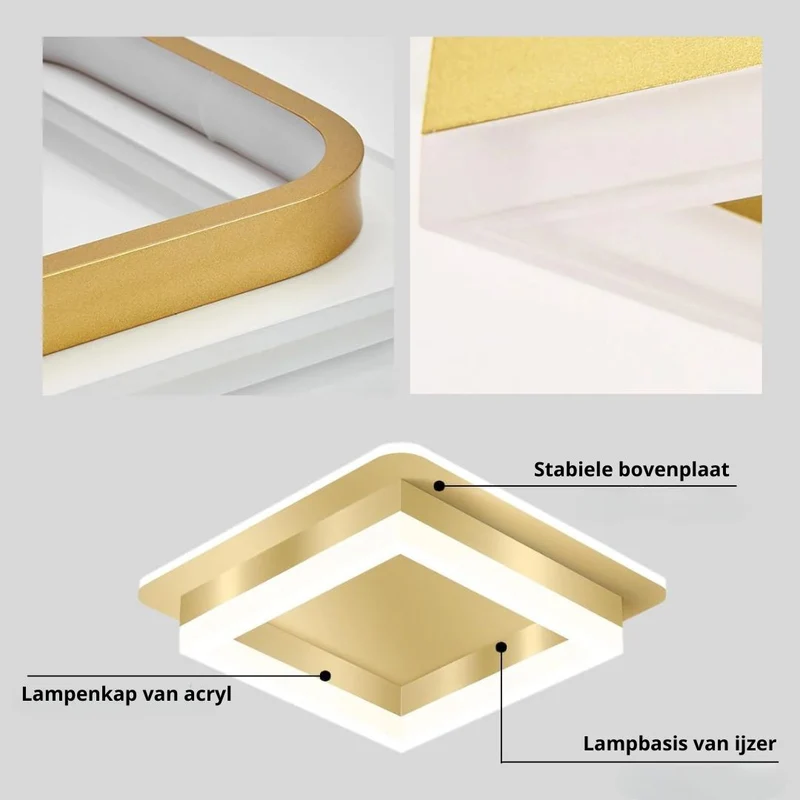 Vierkante LED Plafondlamp 1920 Lumen Zwart Wit Slaapkamer Hal Woonkamer Moderne Plafonnière Geometrisch Design Verlichting Binnen | Sansoti