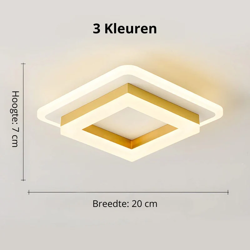 Vierkante LED Plafondlamp 1920 Lumen Zwart Wit Slaapkamer Hal Woonkamer Moderne Plafonnière Geometrisch Design Verlichting Binnen | Sansoti