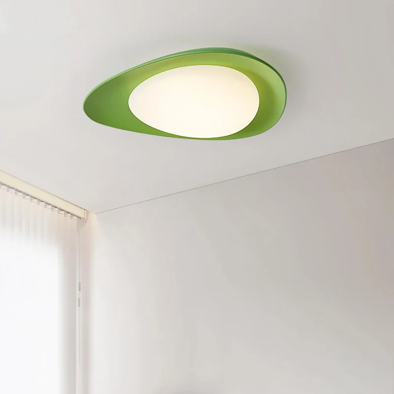 LED Plafondlamp Bladvorm Resin Groen Woonkamer Slaapkamer Eetkamer Organische Plafondlamp Scandinavisch Interieur | Sansoti