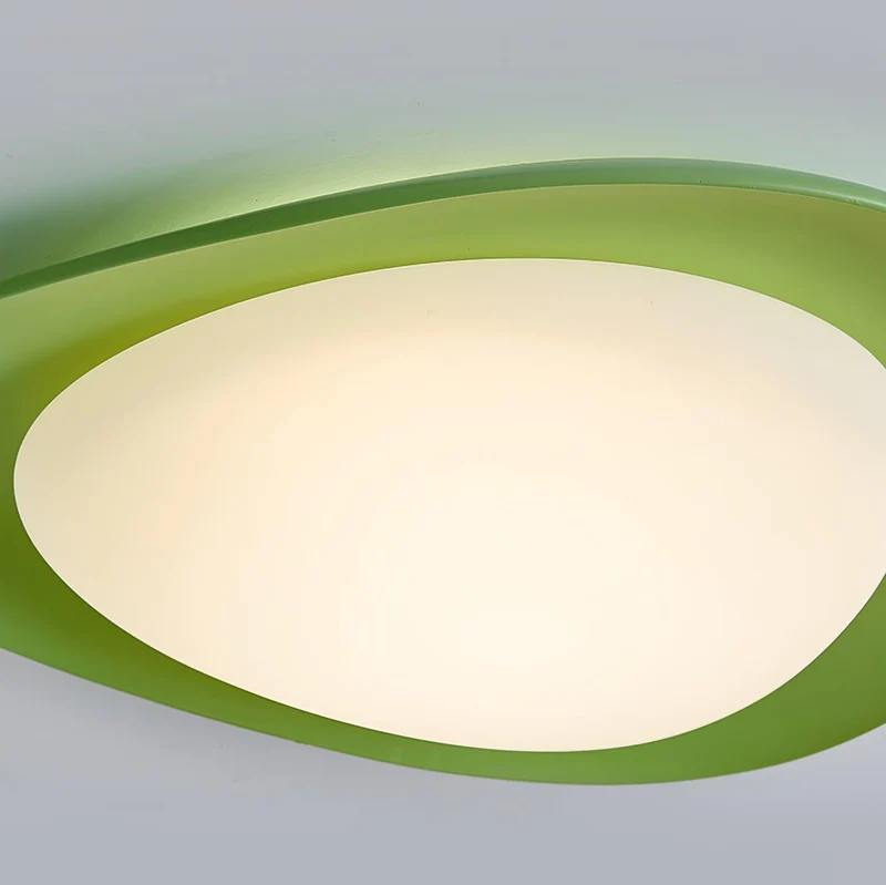 LED Plafondlamp Bladvorm Resin Groen Woonkamer Slaapkamer Eetkamer Organische Plafondlamp Scandinavisch Interieur | Sansoti