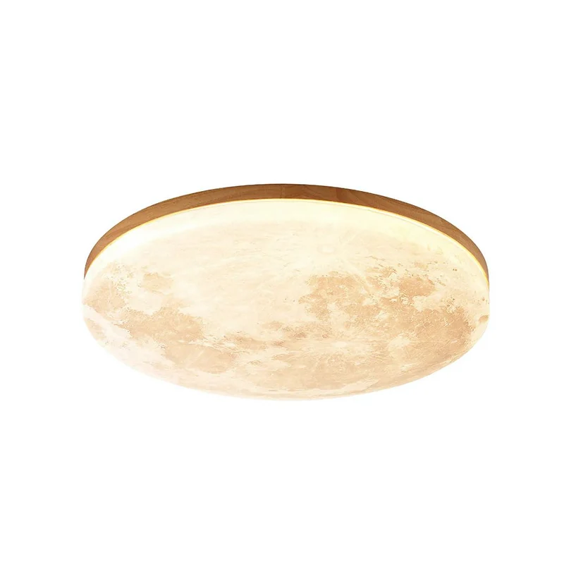 LED Plafondlamp Maanontwerp Hout Acryl Rond 26-48cm Slaapkamer Woonkamer Plafondlamp Maanlamp LED Verlichting Modern Interieur | Sansoti