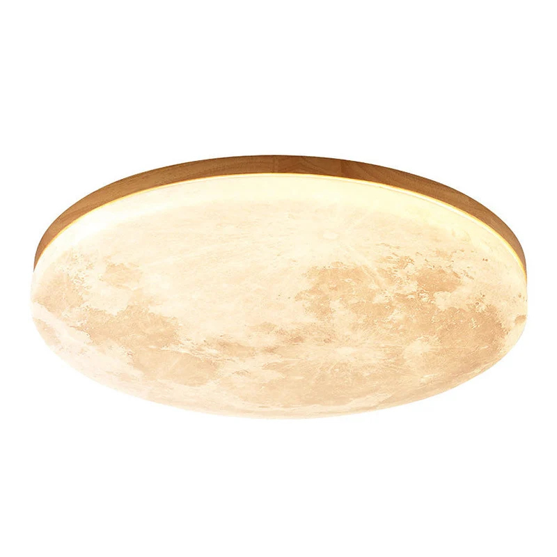 LED Plafondlamp Maanontwerp Hout Acryl Rond 26-48cm Slaapkamer Woonkamer Plafondlamp Maanlamp LED Verlichting Modern Interieur | Sansoti