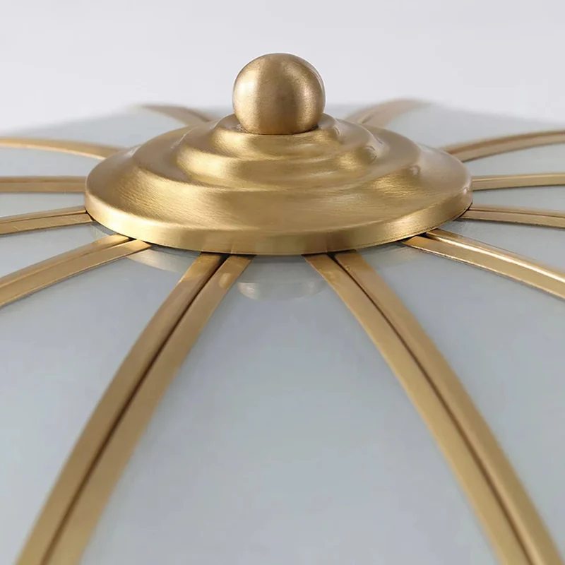 Plafondlamp Glas Messing Goud Rond Klassiek Woonkamer Hal Eetkamer Vintage Design Verlichting Diffuus Licht | Sansoti