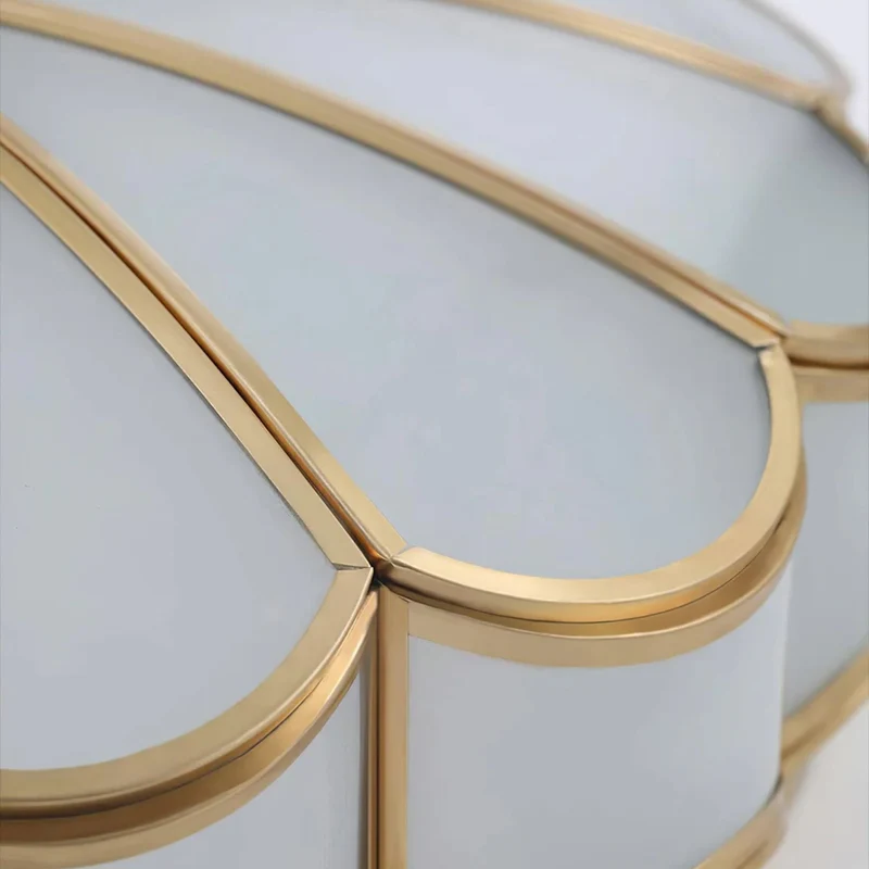 Plafondlamp Glas Messing Goud Rond Klassiek Woonkamer Hal Eetkamer Vintage Design Verlichting Diffuus Licht | Sansoti
