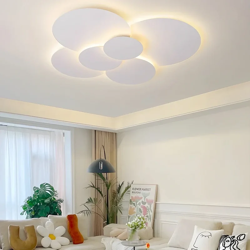 LED plafondlamp verstelbare schijven wit dimbaar woonkamer badkamer moderne designlamp plafondverlichting met afstandsbediening | Sansoti