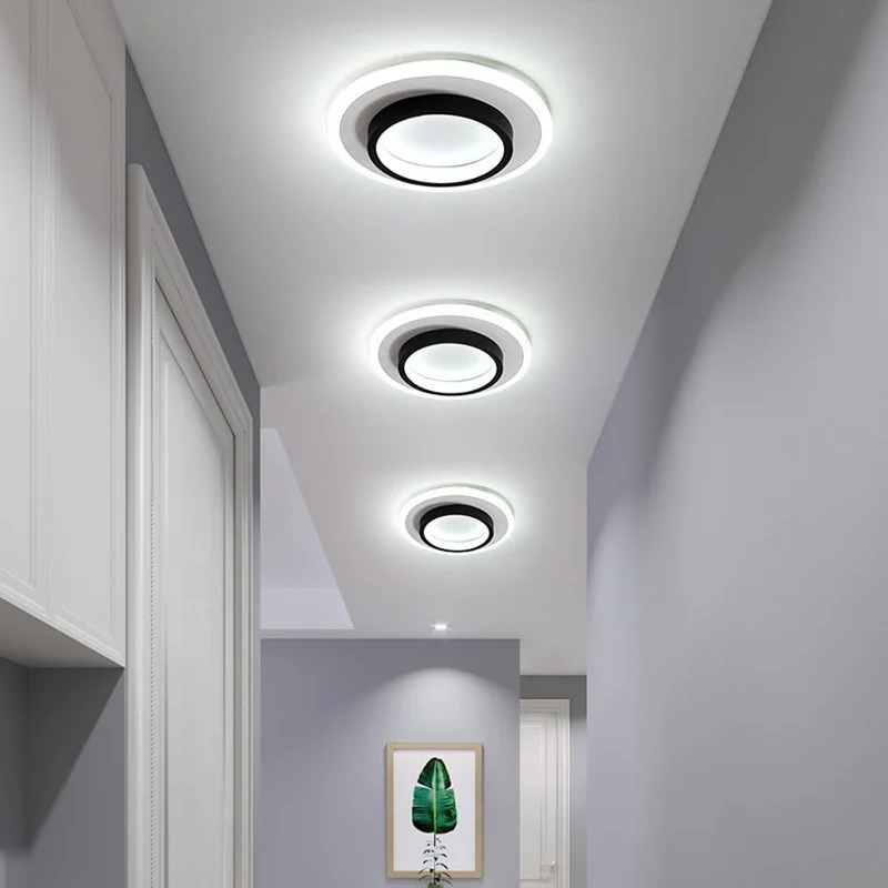 LED plafondlamp rond 10W 20W zwart wit slaapkamer hal woonkamer moderne plafondverlichting lage plafondlamp | Sansoti
