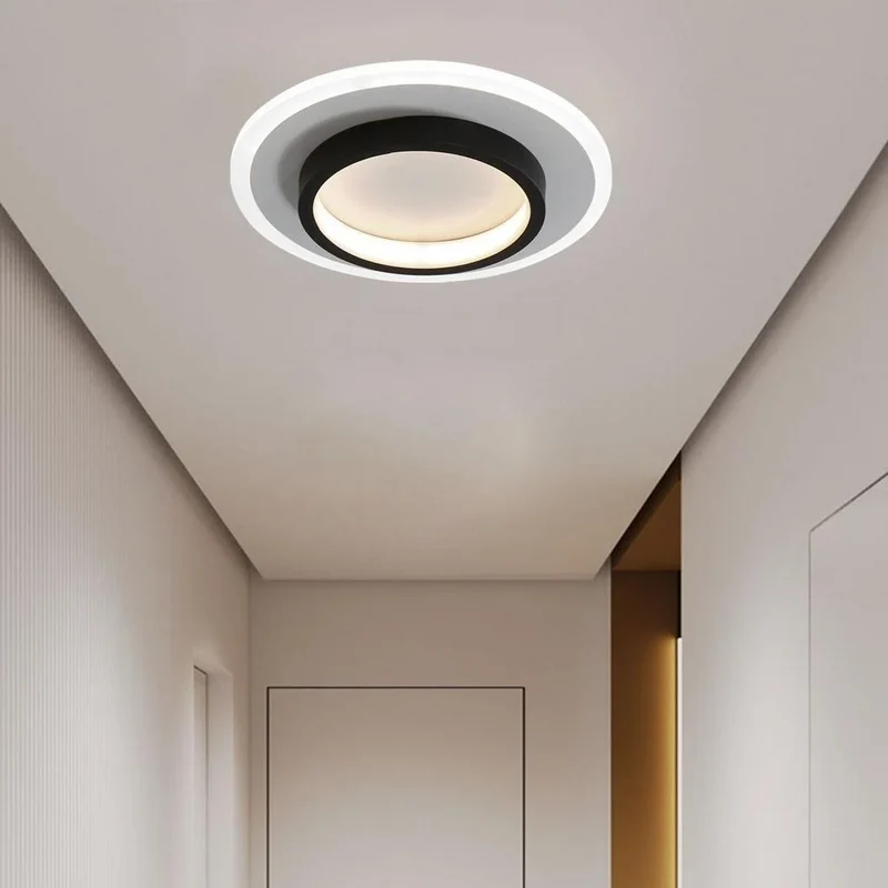 LED plafondlamp rond 10W 20W zwart wit slaapkamer hal woonkamer moderne plafondverlichting lage plafondlamp | Sansoti