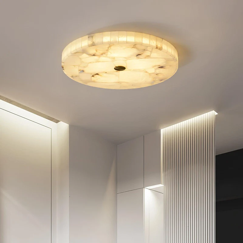 Plafondlamp Albast LED 5 cm Wit Goud Woonkamer Hal Moderne Designlamp Binnen | Sansoti