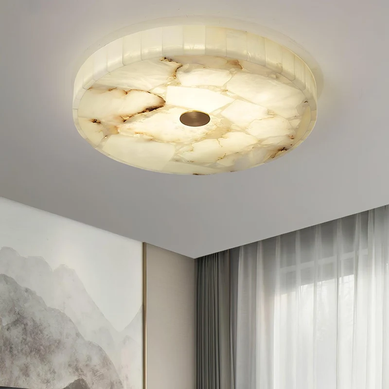 Plafondlamp Albast LED 5 cm Wit Goud Woonkamer Hal Moderne Designlamp Binnen | Sansoti
