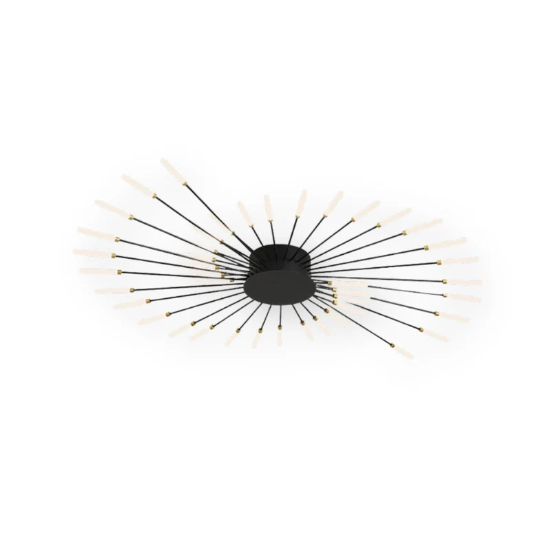 LED Plafondlamp Metaal 20-42 Lichtpunten Zwart Goud Woonkamer Eetkamer Stervorm Design Dimbaar Moderne Verlichting Grote Ruimtes | Sansoti
