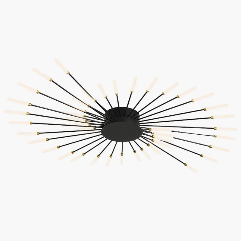 LED Plafondlamp Metaal 20-42 Lichtpunten Zwart Goud Woonkamer Eetkamer Stervorm Design Dimbaar Moderne Verlichting Grote Ruimtes | Sansoti