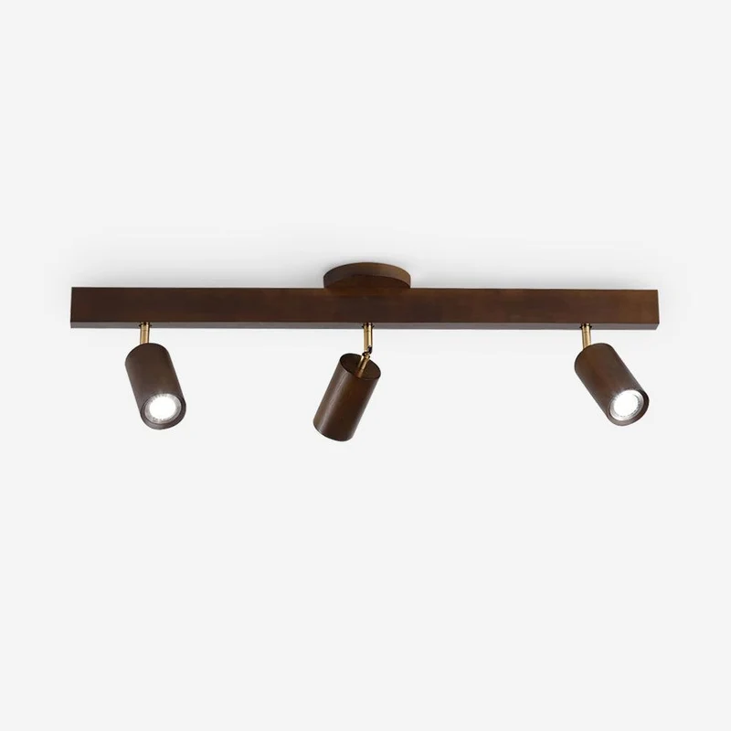Houten Track Plafondlamp LED Houtlook Goud Verstelbare Spots Woonkamer Keuken Hal Scandinavisch Modern | Sansoti