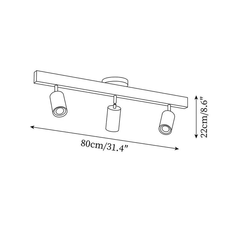 Houten Track Plafondlamp LED Houtlook Goud Verstelbare Spots Woonkamer Keuken Hal Scandinavisch Modern | Sansoti