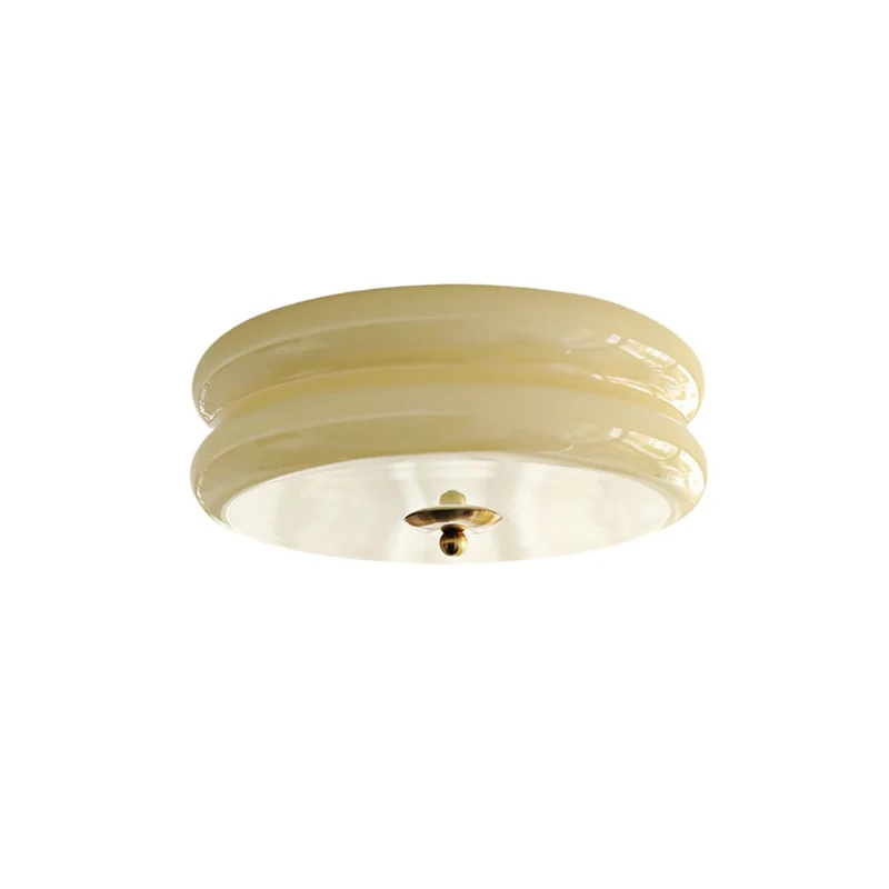 LED plafondlamp glas metaal crème 13 cm slaapkamer woonkamer art deco plafondverlichting rond warm licht neutraal licht wit licht | Sansoti
