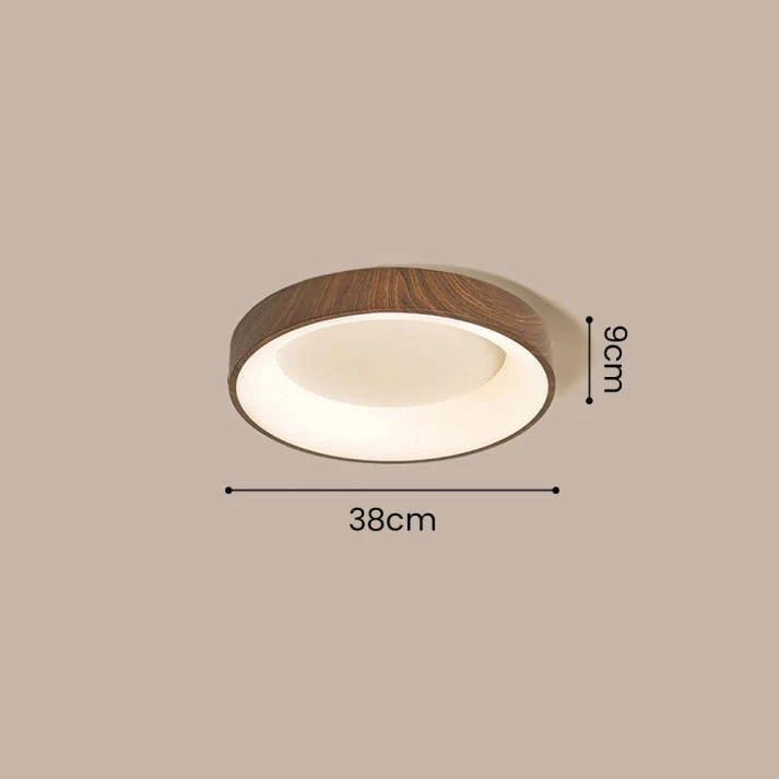 LED Plafondlamp Houtlook IJzer Acryl Rond Woonkamer Slaapkamer Hal Moderne Plafondlamp Scandinavisch Design Warm Licht | Sansoti