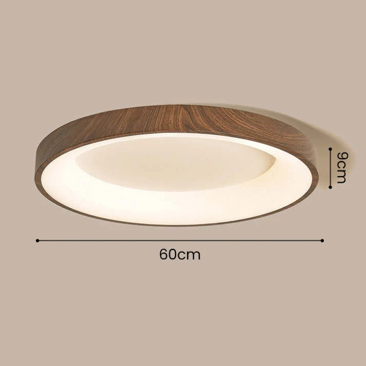 LED Plafondlamp Houtlook IJzer Acryl Rond Woonkamer Slaapkamer Hal Moderne Plafondlamp Scandinavisch Design Warm Licht | Sansoti