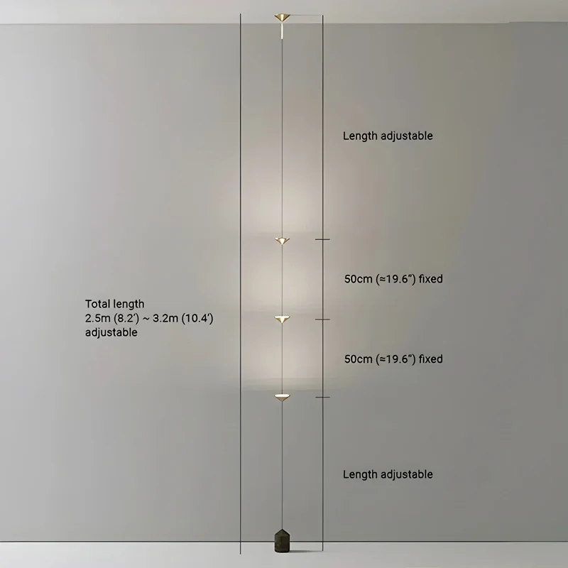 Vloer Tot Plafond Lamp 4 Lichtpunten LED 2,5-3,2 m Woonkamer Slaapkamer Werkkamer Minimalistische Staande Lamp Sfeerverlichting | Sansoti