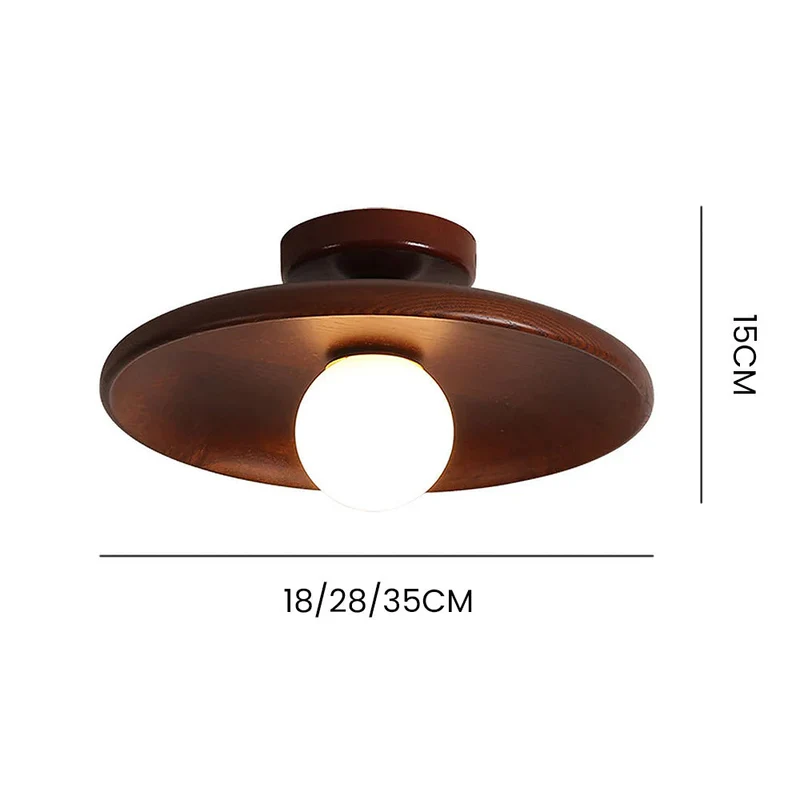 LED Plafondlamp Hout 15cm G4 Warm Licht Woonkamer Slaapkamer Gang Houten Plafondlamp Compact Rond Design | Sansoti