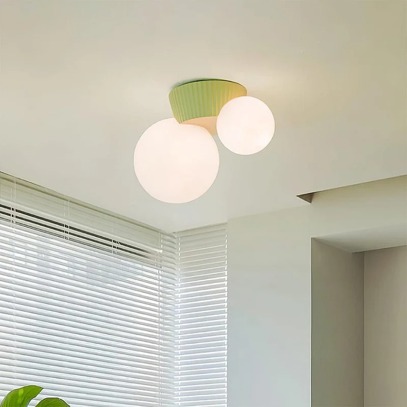 Hanglamp Plafond 2 Lichtbollen Resin Groen Woonkamer Slaapkamer Hal Bollamp Modern Design | Sansoti