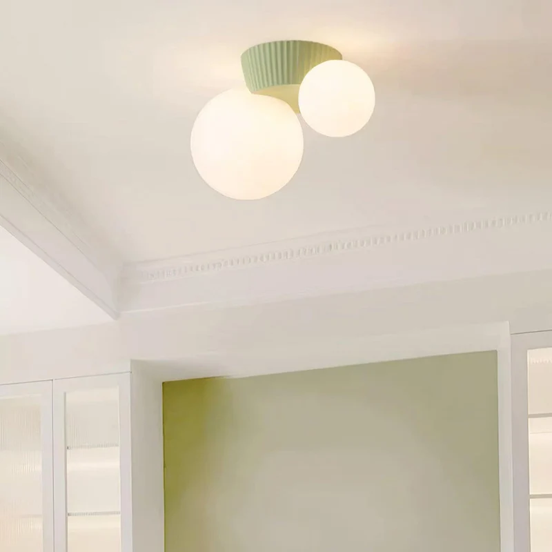 Hanglamp Plafond 2 Lichtbollen Resin Groen Woonkamer Slaapkamer Hal Bollamp Modern Design | Sansoti