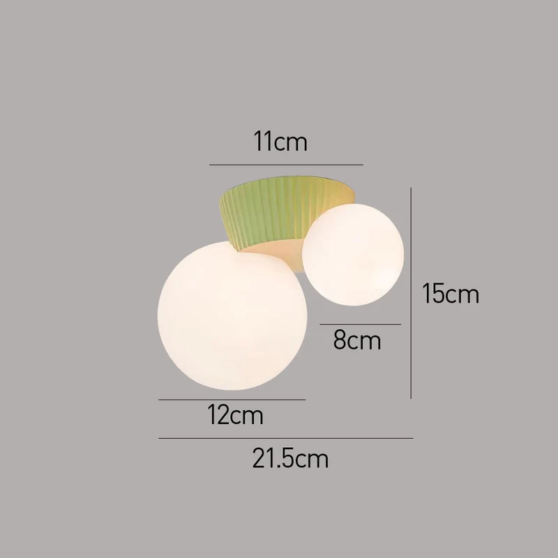 Hanglamp Plafond 2 Lichtbollen Resin Groen Woonkamer Slaapkamer Hal Bollamp Modern Design | Sansoti